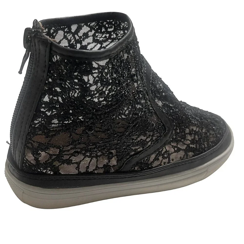 Chase & Chloe Big Kid Girls' Full Lace Mesh Party Ankle High Top Dress Boots